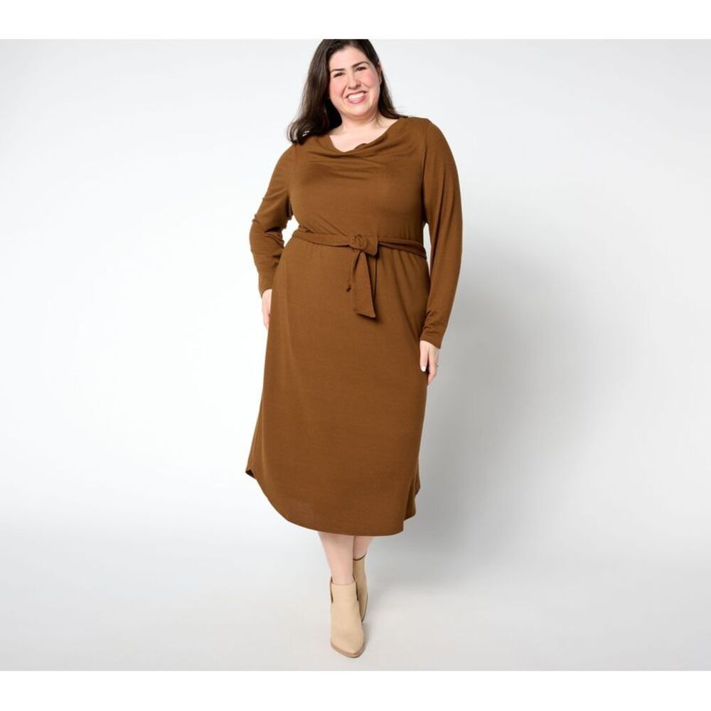 SUNNYLiFE Women's Dress Sz XL Denim & Co. Heavenly Jersey Brown